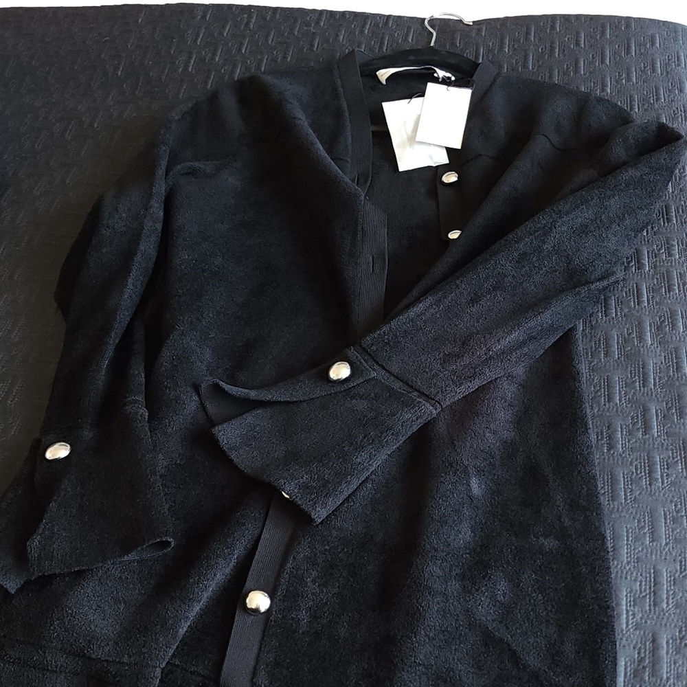 Proenza Schouler Cardigan - Black Chenille - Size Large